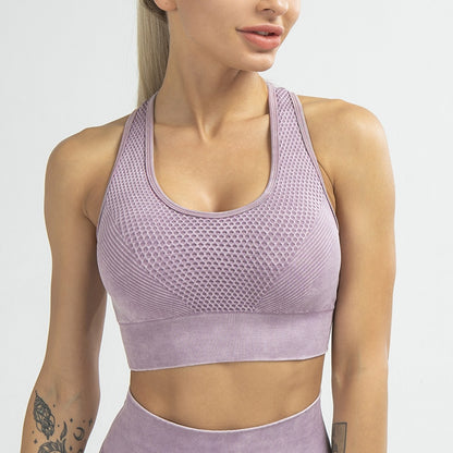 Lookiee Retro Acid Wash Racerback Sports Bra