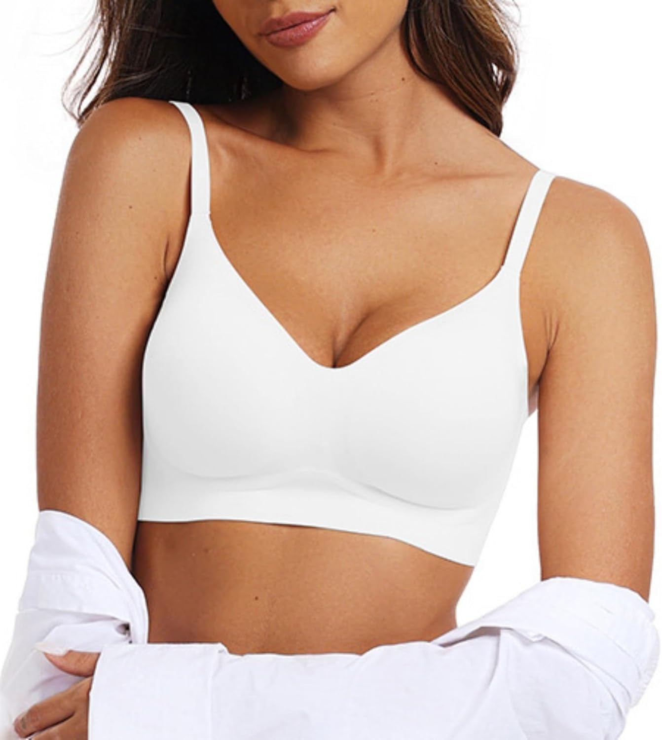 OEAK Womens Wireless Bras Comfortable Push up Bra No Underwire Bra Full Support Lift Bralette Everyday Seamless Tshirt Bras