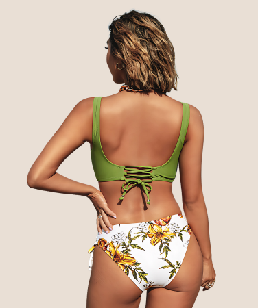 Cross-Front Lace-Up Bikini Hot Summer Swim Must-Have