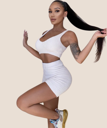 3pcs Womens Clothing Long Sleeve Crop Tank Top And Drawstring Shorts Pajama Set
