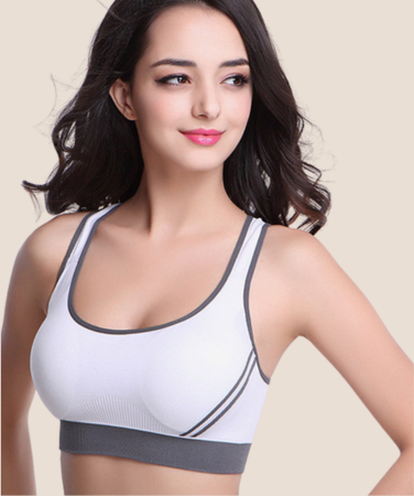 Seamless Padded Sports Bra Stretch Cotton Gym Top