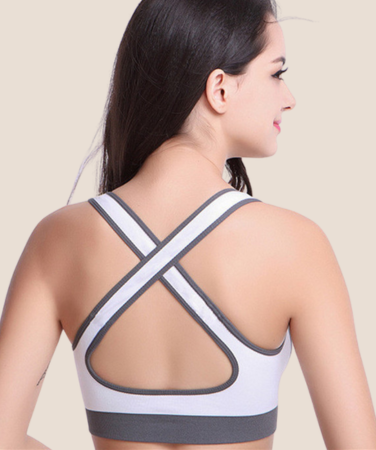 Seamless Padded Sports Bra Stretch Cotton Gym Top