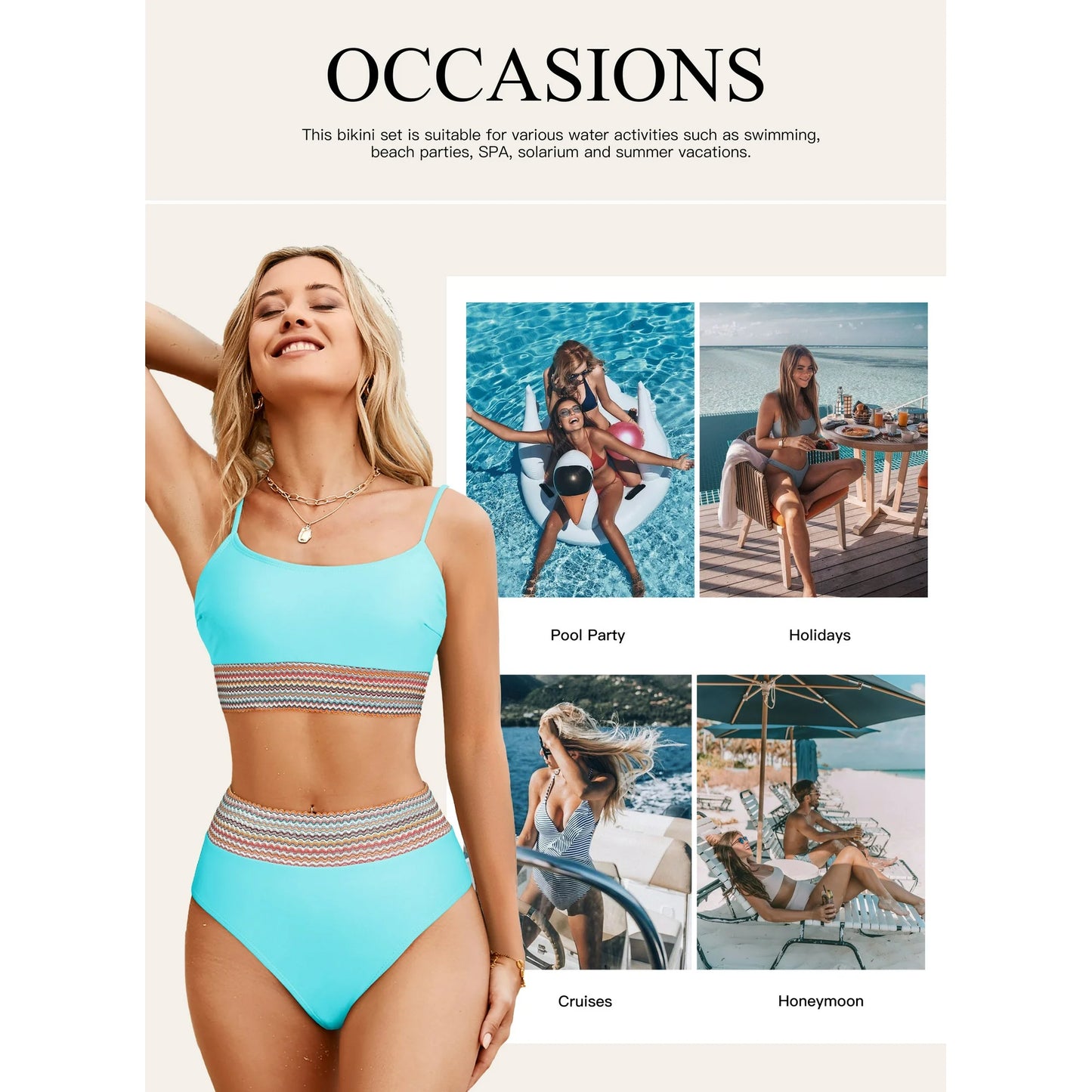 Stylish High-Waist Bikini Set