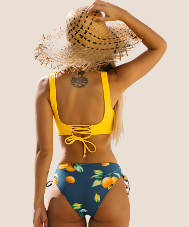 Cross-Front Lace-Up Bikini Hot Summer Swim Must-Have