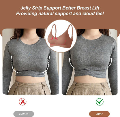 OEAK Womens Wireless Bras Comfortable Push up Bra No Underwire Bra Full Support Lift Bralette Everyday Seamless Tshirt Bras