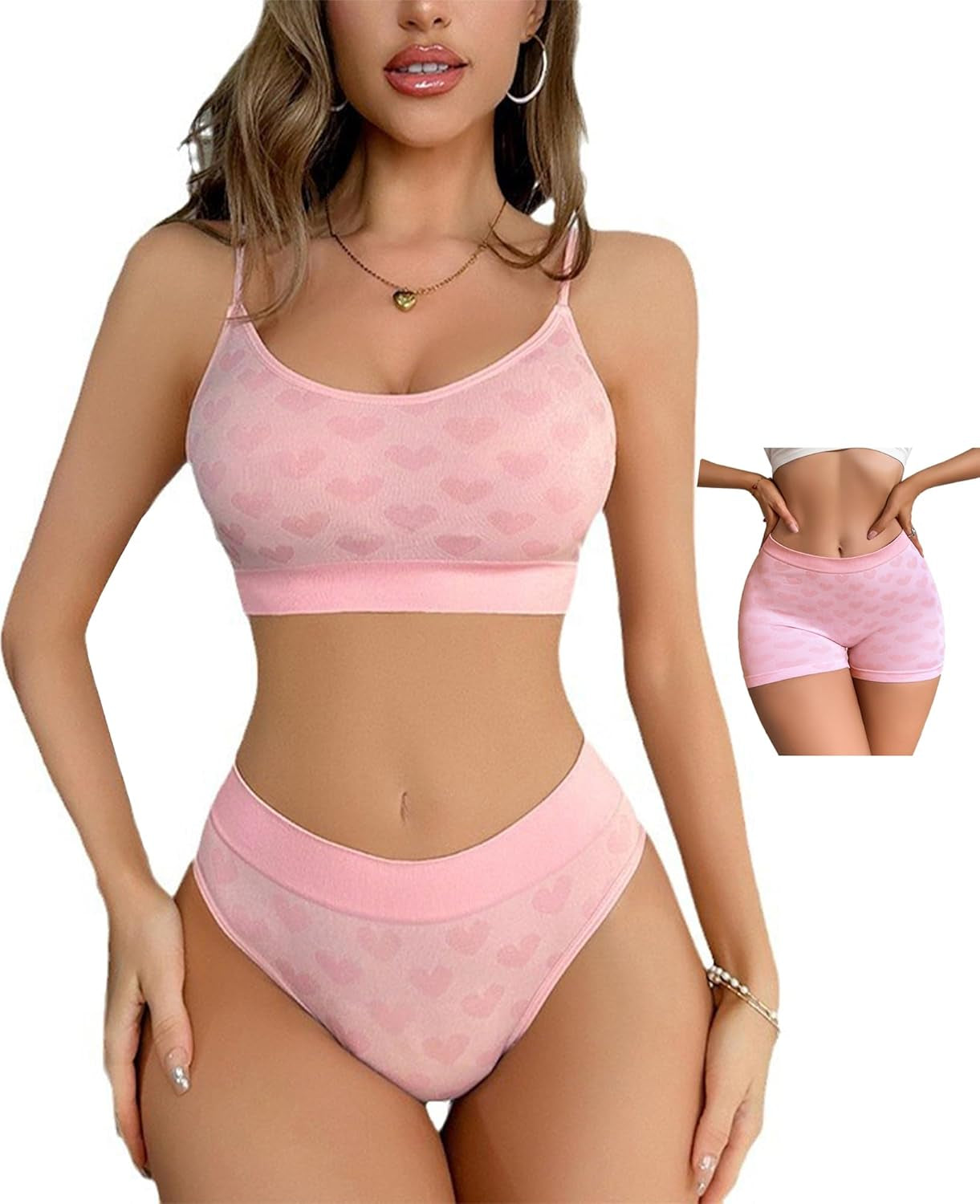 Ribbed Knit Wireless Bra Set