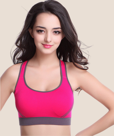 Seamless Padded Sports Bra Stretch Cotton Gym Top