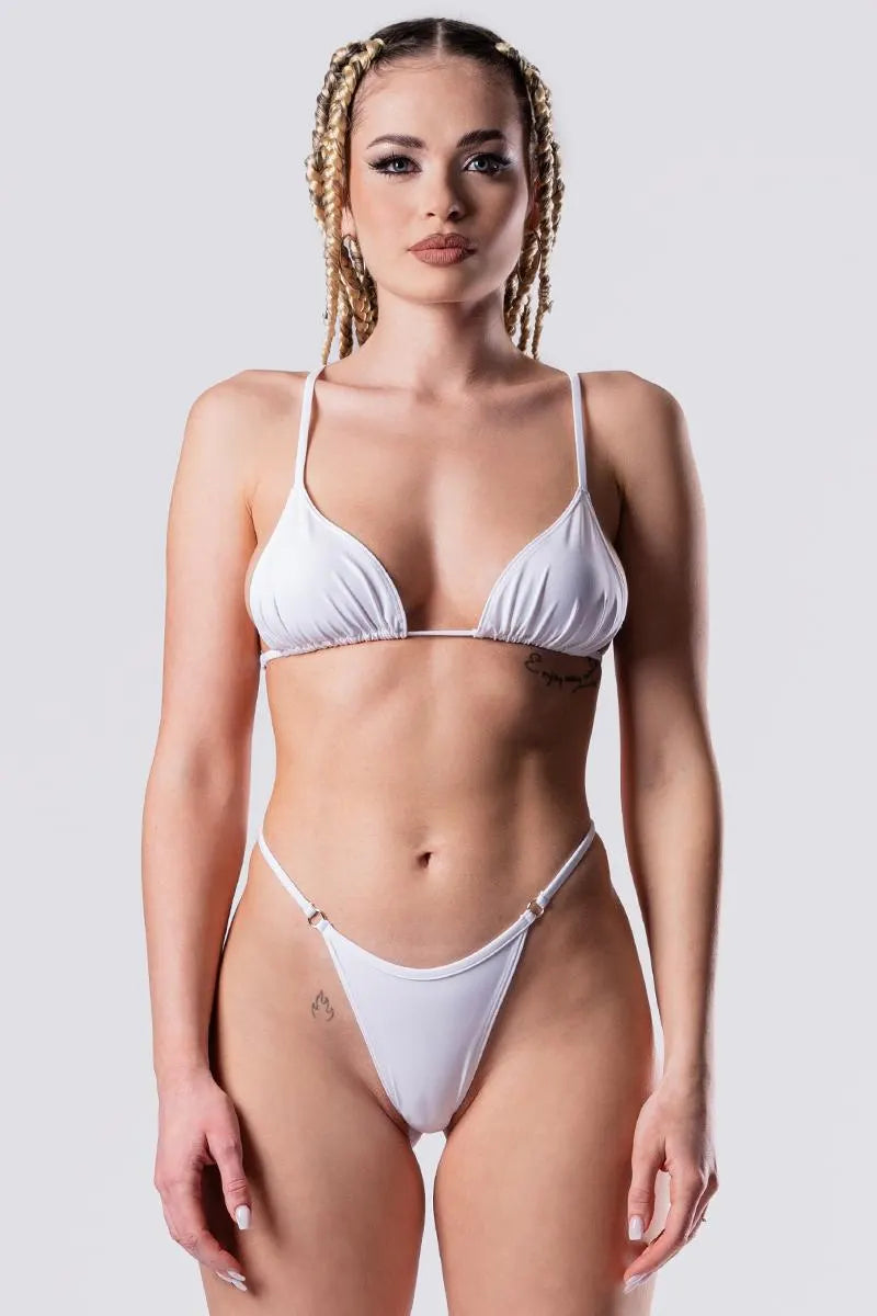 All White Rave Bikini Top, Triangle Top, Rave Outfit, Bikini Bra Top, Two Piece Set, Festival Set, Women'S Top, Rave Top