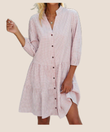 Stylish Plaid V - Neck Ruffle Dress Shop This Ad Deal