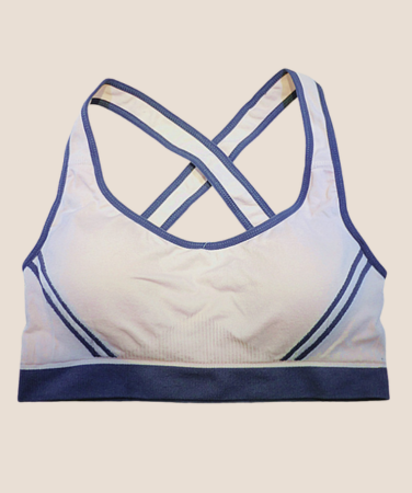 Seamless Padded Sports Bra Stretch Cotton Gym Top