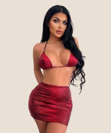 Glossy 3PC Halter Bikini Set – Sexy Backless Swimwear