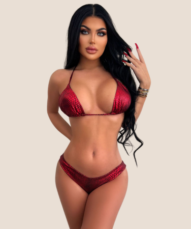 Glossy 3PC Halter Bikini Set – Sexy Backless Swimwear
