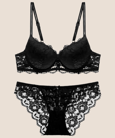 Lookiee Seamless Push-Up Lace Lingerie Set