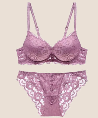 Lookiee Seamless Push-Up Lace Lingerie Set