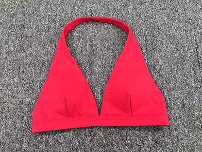 Sexy V-Neck Halter Gym Bra – White