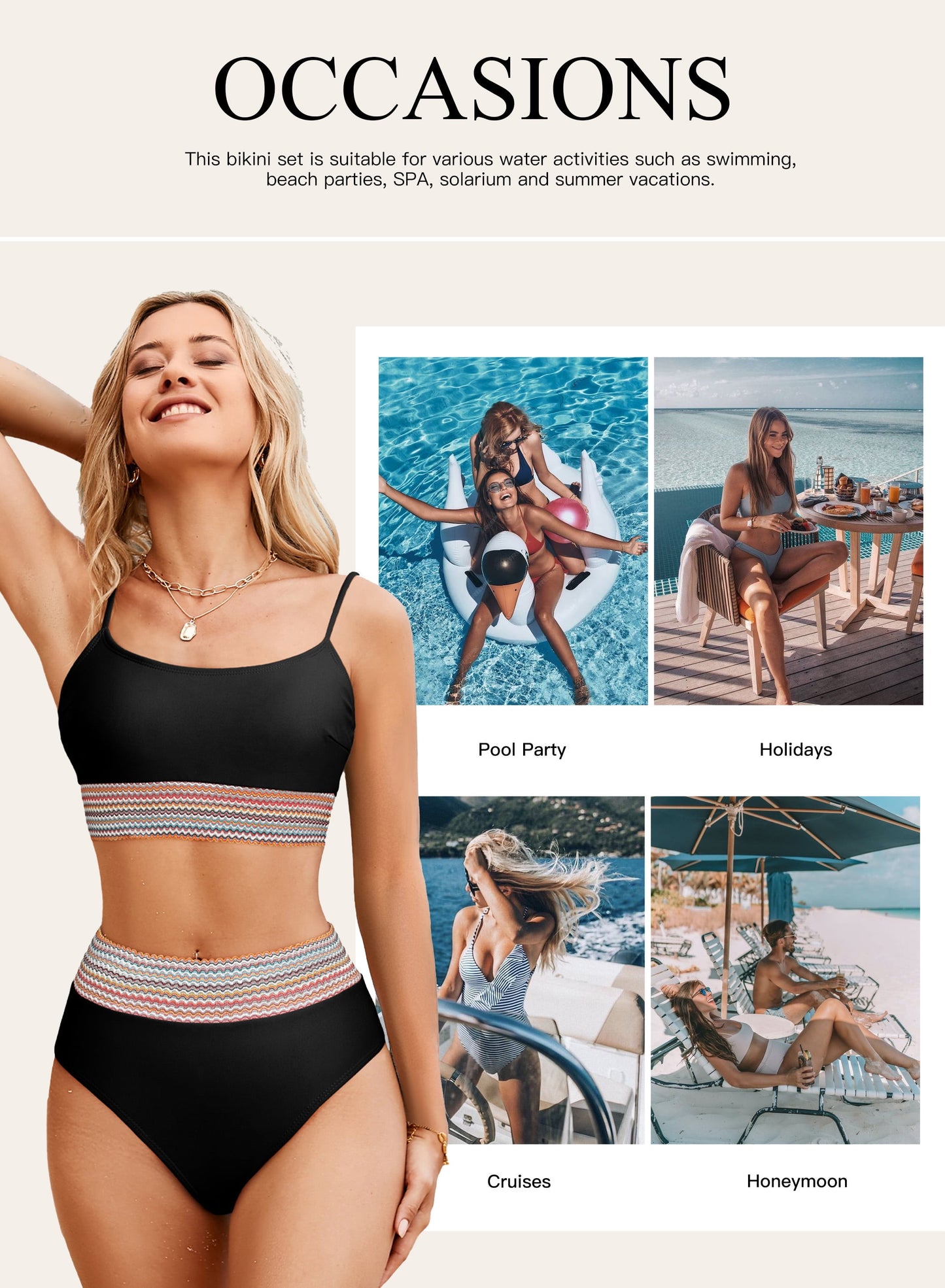 Stylish High-Waist Bikini Set