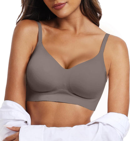 OEAK Womens Wireless Bras Comfortable Push up Bra No Underwire Bra Full Support Lift Bralette Everyday Seamless Tshirt Bras