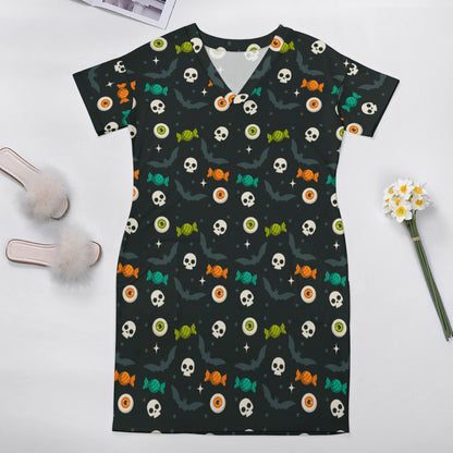 Lookiee V-Neck Pocket Cotton-Feel Casual Dress