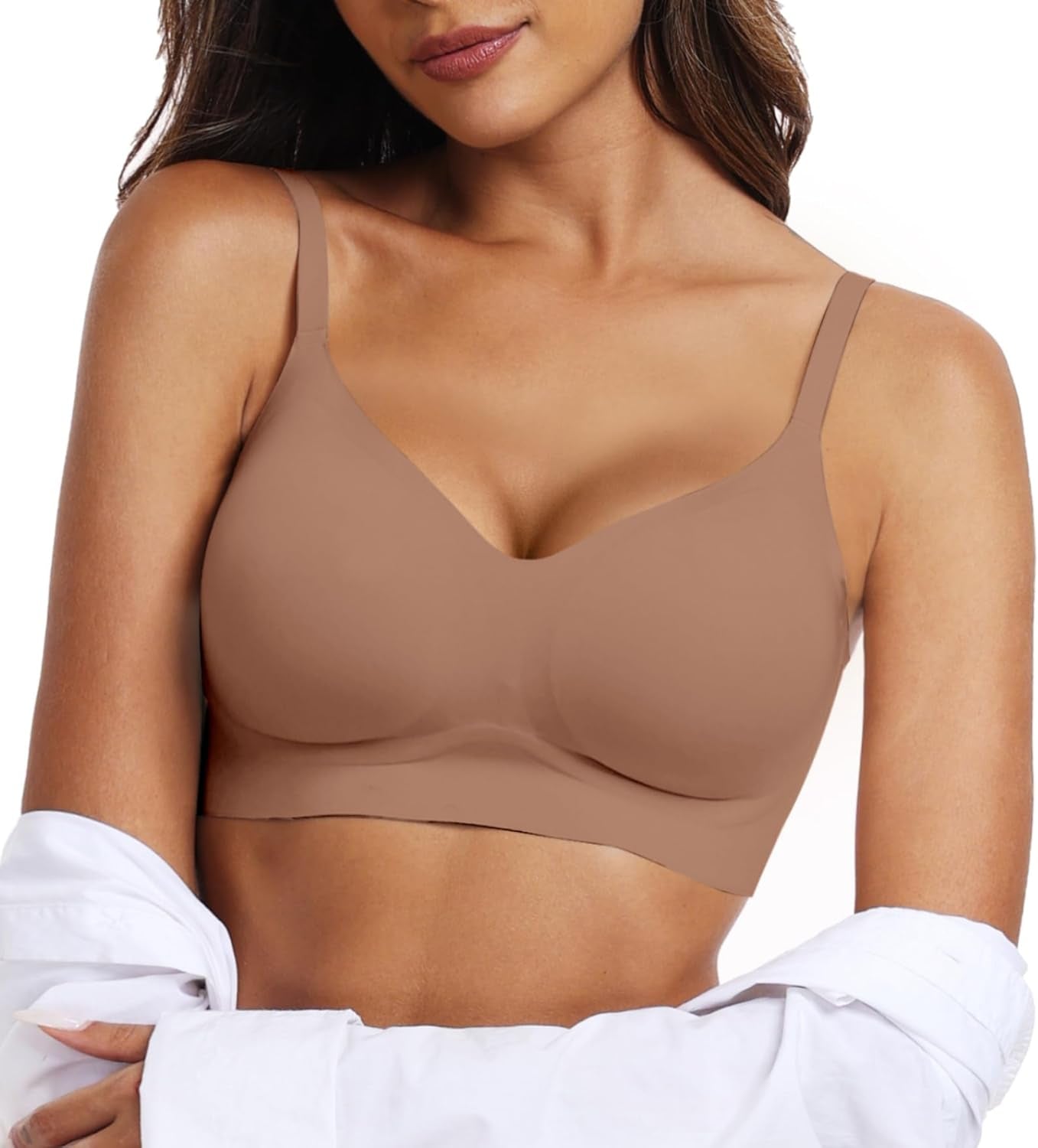 OEAK Womens Wireless Bras Comfortable Push up Bra No Underwire Bra Full Support Lift Bralette Everyday Seamless Tshirt Bras